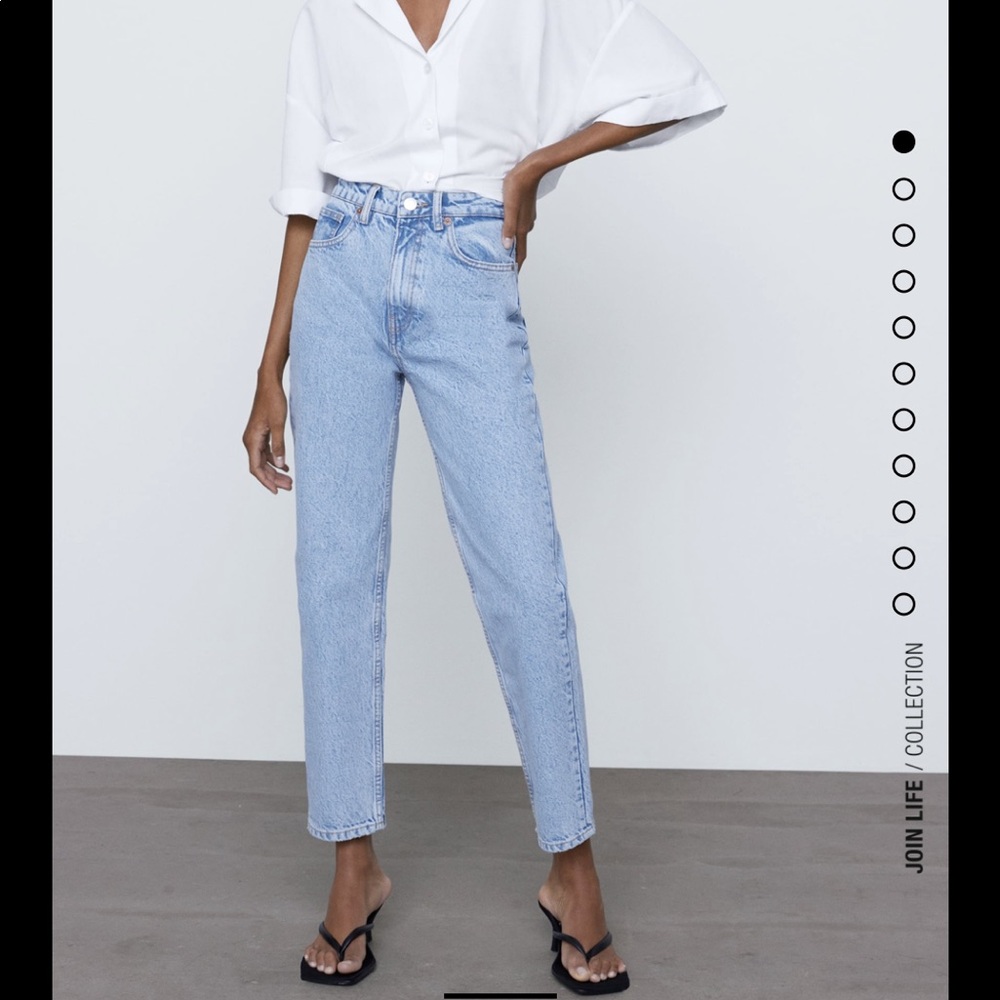 Zara mom fit jeans in light blue